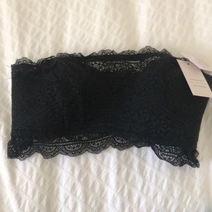 Black lace bandeau with light padding